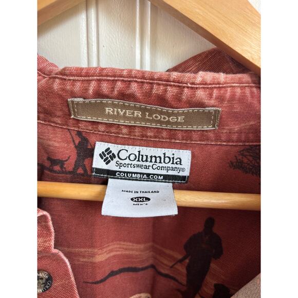 Columbia River Lodge Long Sleeve Button Down Shirt Dog Pattern Men's Size XXL  r - Picture 4 of 6